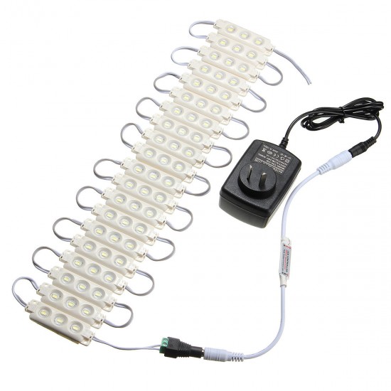 3M SMD5630 Waterproof White LED Module Strip Light Kit Mirror Signage Lamp + Adapter DC12V