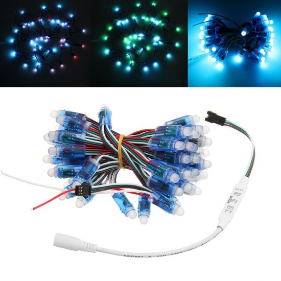 DC5V 5M 50PCS 21W WS2811 RGB IP68 Full Color LED Pixel Module Strip Light with DC Connector