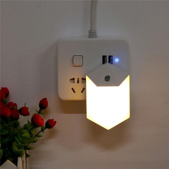 0.5W 6 LED Light-controlled Night Light Wall Hallway Bathroom Bedroom Kid Warm White Lamp AC110-240V