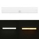 10 LED LED Motion Sensor Cabinet Light Bar Wireless Battery/USB Powered Warm/White Lighting for Wardrobe Closets Cupboard Stairway Drawer Porch