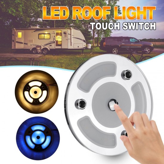 100mm Dimmable LED Reading Light Touch Dimmer Switch Blue+Warm White Day Night Car Roof Lamp for Caravan 10-30V 100mm Dimmable LED Reading Light Touch Dimmer Switch Blue+Warm White Day Night Car Roof Lamp for Caravan 10-30V