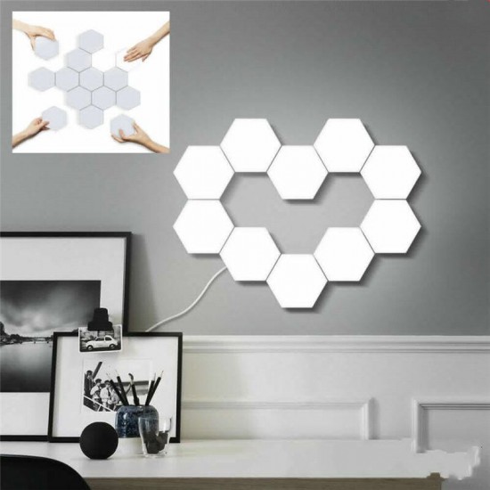 10PCS DIY Quantum LED Hexagonal Lamps Touch Magnetic Sensitive Wall Night Light AC110-240V