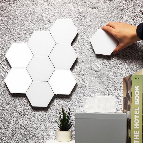 10PCS DIY Quantum LED Hexagonal Lamps Touch Magnetic Sensitive Wall Night Light AC110-240V 10PCS DIY Quantum LED Hexagonal Lamps Touch Magnetic Sensitive Wall Night Light AC110-240V