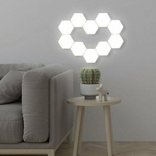 10PCS DIY Quantum LED Hexagonal Lamps Touch Magnetic Sensitive Wall Night Light AC110-240V