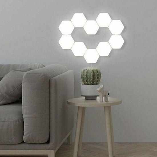 10PCS DIY Quantum LED Hexagonal Lamps Touch Magnetic Sensitive Wall Night Light AC110-240V 10PCS DIY Quantum LED Hexagonal Lamps Touch Magnetic Sensitive Wall Night Light AC110-240V
