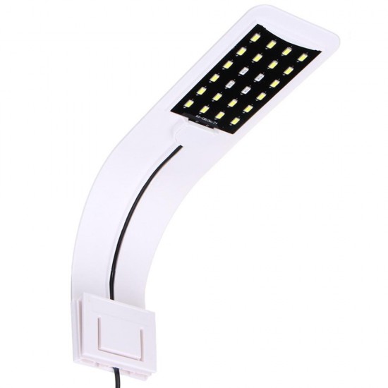 10W 5730 24 LED Aquarium Light Clip Fish Tank Lamp White:Blue 5:1 AC220V/AC110V