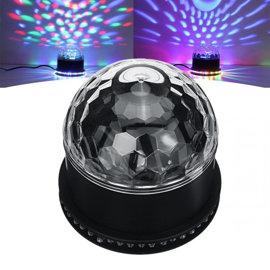 10W Colorful RGB LED Crystal Ball Effect Stage Light Lamp Disco Party US / EU Plug