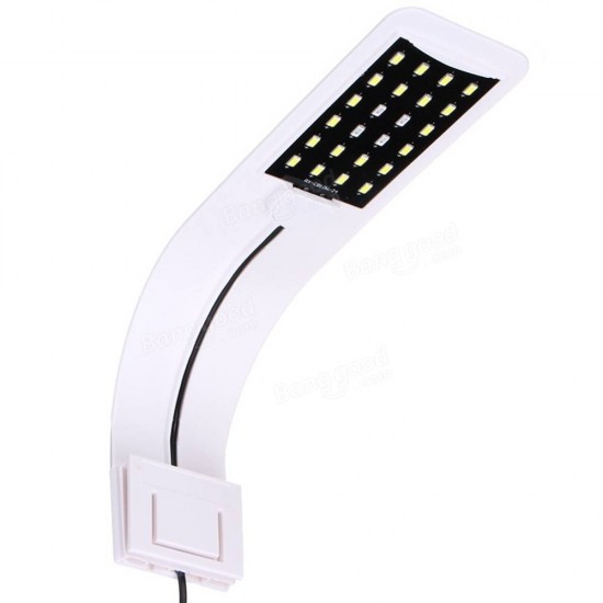 10W SMD5730 24 LED Aquarium Light Clip Fish Tank Lamp White:Blue 5:1 AC220V