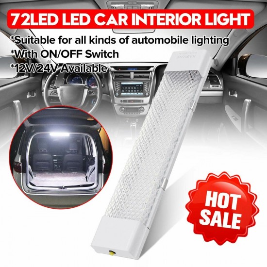12/24V 72 LED Interior Lights Roof Ceiling Light For RV Car Trailer Camper Van