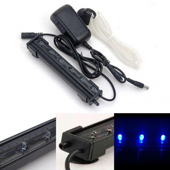 12V 1.2W 6 LED Blue Air Bubble Light Under Water Submersible Aquarium Fish Tank Lamp Decor