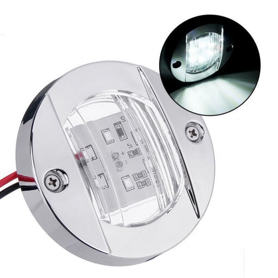 12V LED Work Light Marine Yacht Stern Lights Chrome Transom Mount Navigation