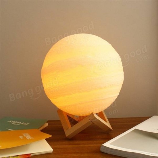 13cm 3D Jupiter Lamp USB Rechargeable Touch Sensor Color Changing LED Night Light Gift DC5V