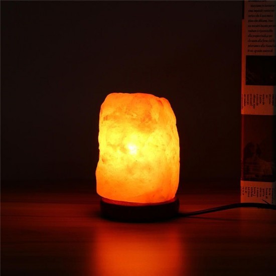 14 X 10CM Natural Himalayan Ionic Air Purifier Crystal Salt Lamp Table Night Light