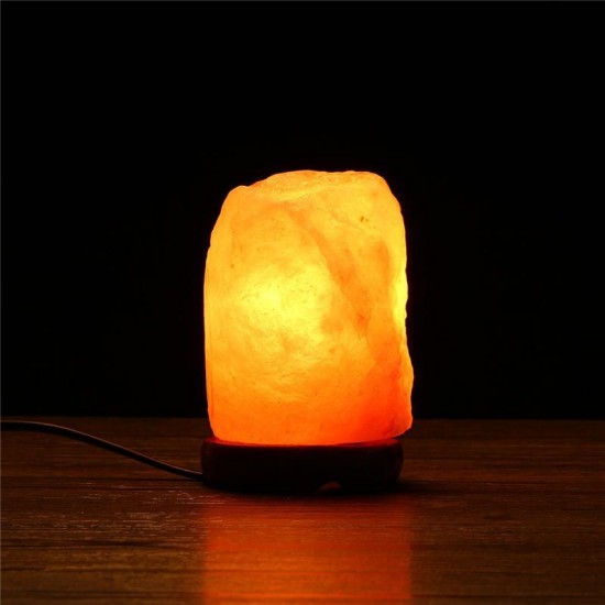 14 X 10CM Natural Himalayan Ionic Air Purifier Crystal Salt Lamp Table Night Light