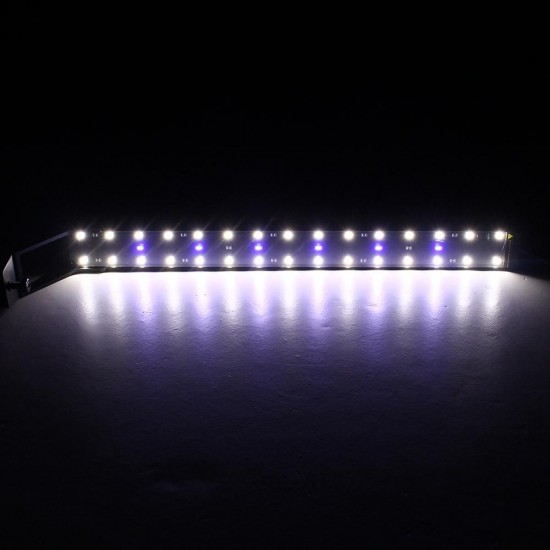 14W 53cm Blue & White LED Adjustable Aquarium Fish Tank Lamp Super Slim Clip On Light