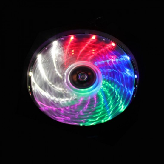 15LED Ring Fan RGB Light Silent 12V 120mm Computer Case PC Cooling Fan
