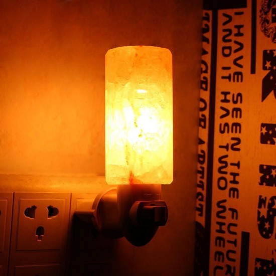 15W Natural Crystal Long Himalayan Glow Hand Carved Crystal Salt Night Lamp Wall Light