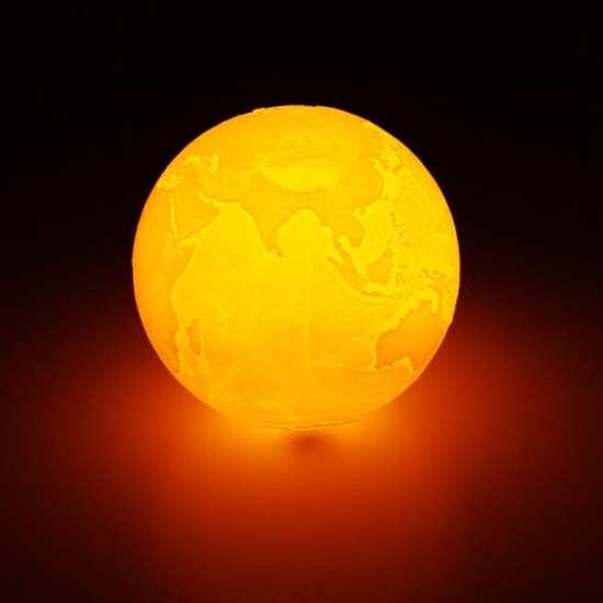 15cm 3D Earth Lamp USB Rechargeable Touch Sensor Color Changing LED Night Light Gift DC5V
