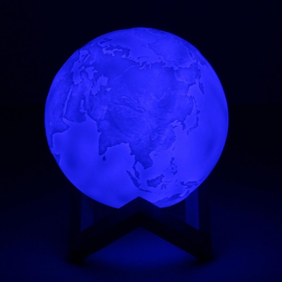 15cm Magical Three Tone Earth Table Lamp USB Rechargeable LED Night Light Tap Sensor Gift