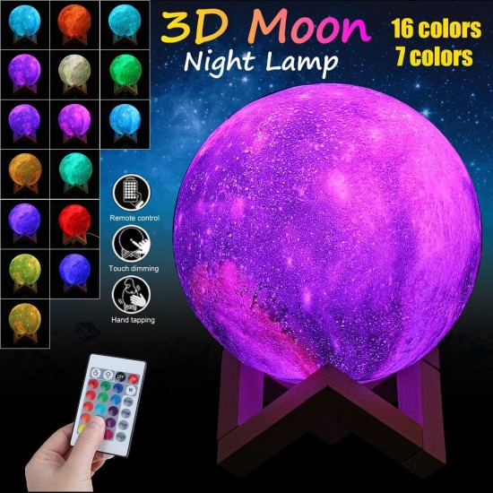 16 Colors/7 Colors 3D LED Touch Switch/ Remote Control Moon Lamp Night 16 Colors/7 Colors 3D LED Touch Switch/ Remote Control Moon Lamp Night