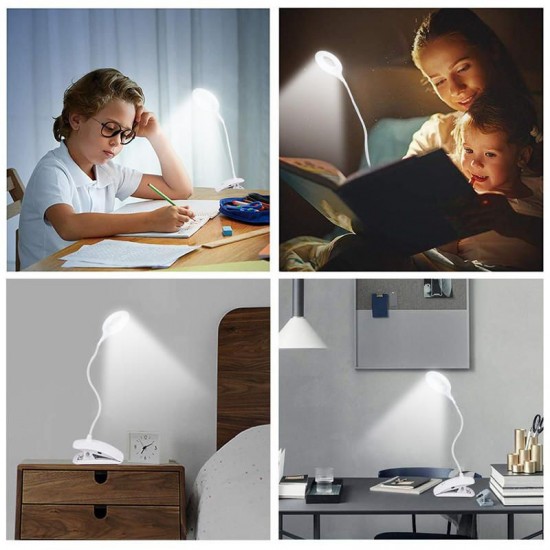 17W LED Desk Lamp Flexible Table Light USB Charging No-Flicker Reading Studying