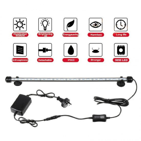 18-48CM 5050SMD 27LED Aquarium Fish Tank RGB Light Submersible Bar Strip Lamp 18-48CM 5050SMD 27LED Aquarium Fish Tank RGB Light Submersible Bar Strip Lamp