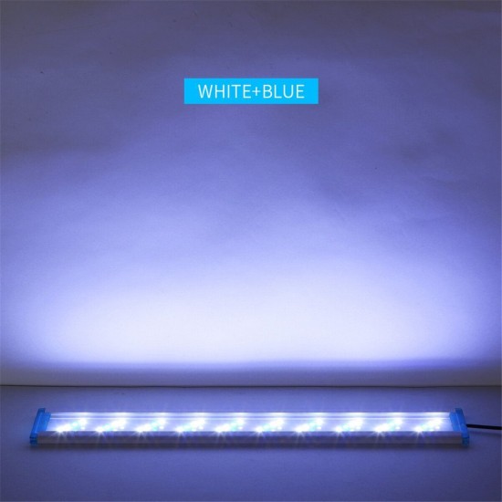 18-48CM Fish Tank Lamp Aquarium LED Lighting With Extendable Brackets White And Blue LEDs Fits for Aquarium