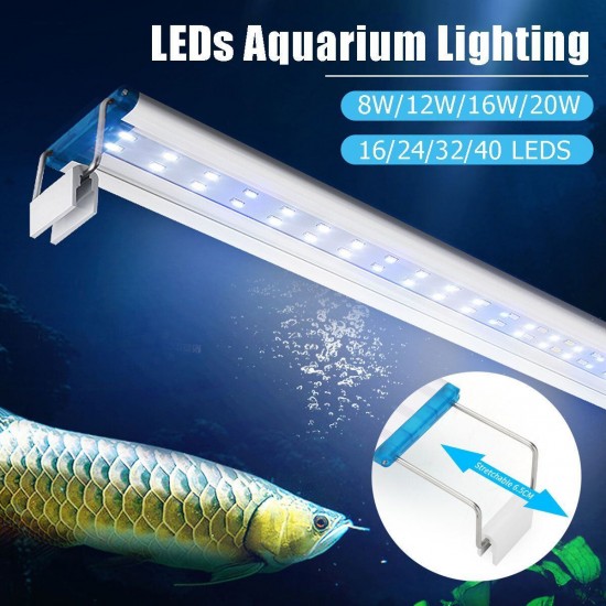 18-48CM Fish Tank Lamp Aquarium LED Lighting With Extendable Brackets White And Blue LEDs Fits for Aquarium 18-48CM Fish Tank Lamp Aquarium LED Lighting With Extendable Brackets White And Blue LEDs Fits for Aquarium
