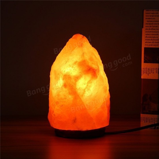 18 X 12CM Natural Himalayan Ionic Air Purifier Crystal Salt Lamp Table Night Light