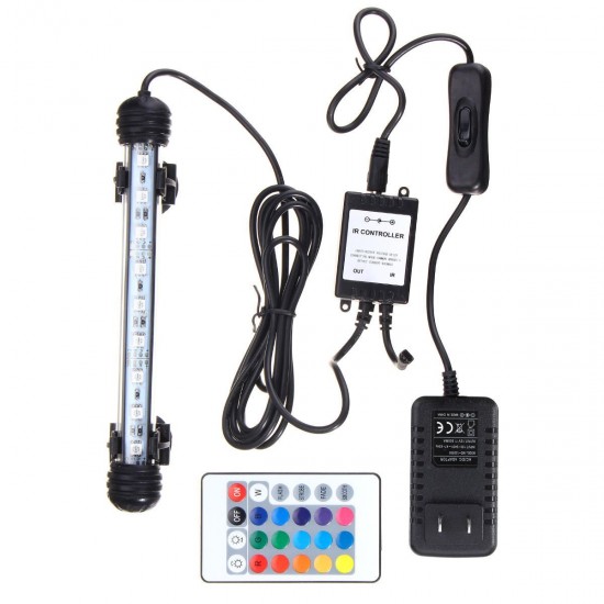 18CM RGB Remote Waterproof ip68 Aquarium LED Fish Tank Light Bar Submersible Lamp