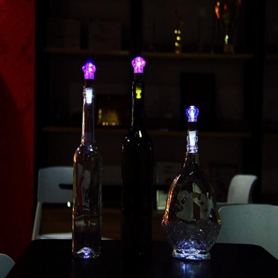 1W Colorful LED Diamond Shape Wine Bottle Cap Cork Light USB Rechargeable Home Party Decor