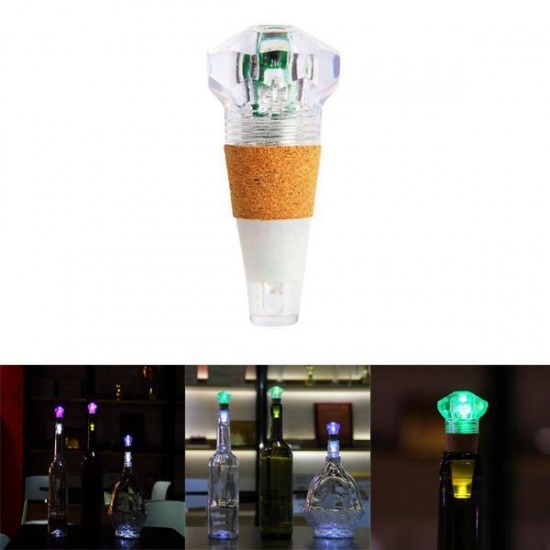 1W Colorful LED Diamond Shape Wine Bottle Cap Cork Light USB Rechargeable Home Party Decor