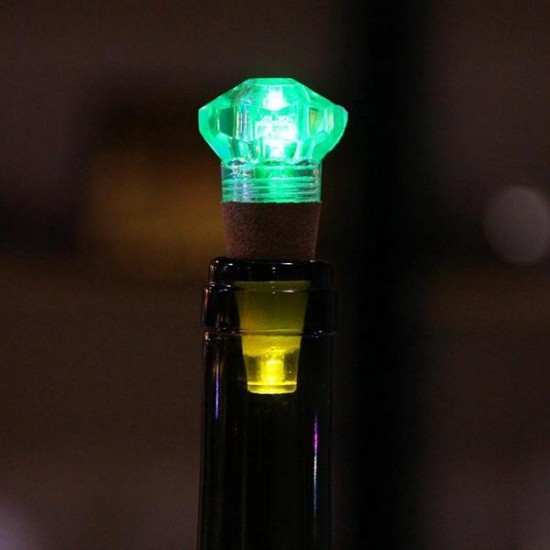 1W Colorful LED Diamond Shape Wine Bottle Cap Cork Light USB Rechargeable Home Party Decor