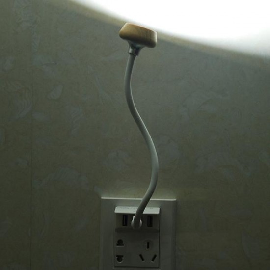 1W Flexible USB Wood LED Reading Lamp Night Light for Computer Notebook PC Laptop Power Bank