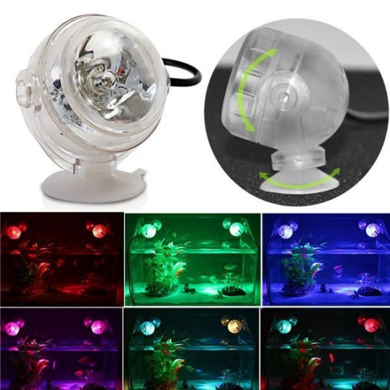 1W LED Colorful Submersible Fish Tank Light Waterproof Decoration Light
