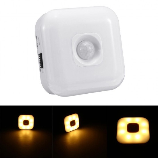 1W USB Rechargeable 8 LED PIR Motion Sensor Night Light Warm White/White Cabinet Closet Lamp 1W USB Rechargeable 8 LED PIR Motion Sensor Night Light Warm White/White Cabinet Closet Lamp