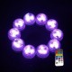 1X 10X Remote Control Submersible LED Candle Tea Light Waterproof RGB Table Lamp Decoration