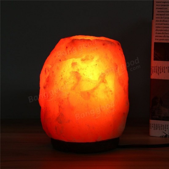 20 X 16CM Natural Himalayan Ionic Air Purifier Crystal Salt Lamp Table Night Light