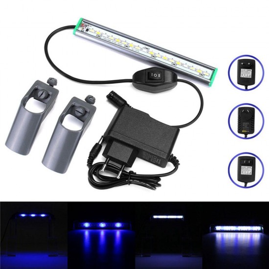 20cm 18 LED Fish Tank Aquarium Light White Blue Lamp Clip on Waterproof Bar AC110-240V 20cm 18 LED Fish Tank Aquarium Light White Blue Lamp Clip on Waterproof Bar AC110-240V