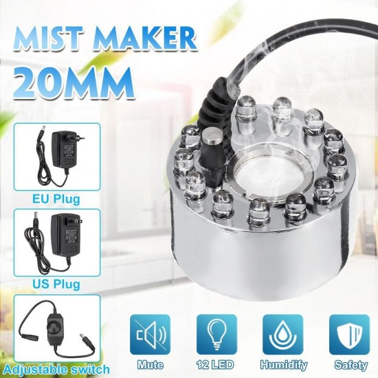 20mm Ultrasonic Humidifier Mist Maker Fogger Water Fountain Pond Atomizer Head 20mm Ultrasonic Humidifier Mist Maker Fogger Water Fountain Pond Atomizer Head