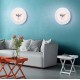 220V LED Nordic Deer Round Clock Night Light Wall Lamp Bedroom Living Room Decor 24CM