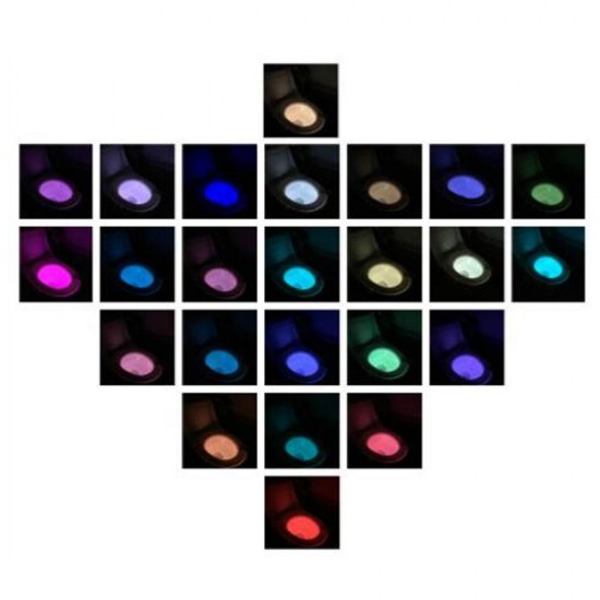 24 Colours Motion Sensor LED Night Light Toilet Light Bowl Bathroom Lamp 24 Colours Motion Sensor LED Night Light Toilet Light Bowl Bathroom Lamp