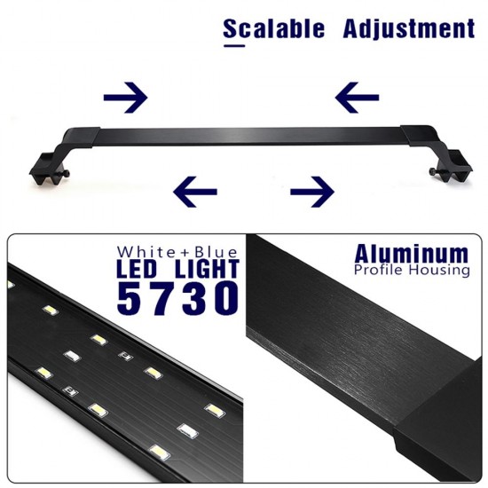 24W 85cm Blue & White LED Adjustable Aquarium Fish Tank Lamp Super Slim Clip On Light 24W 85cm Blue & White LED Adjustable Aquarium Fish Tank Lamp Super Slim Clip On Light