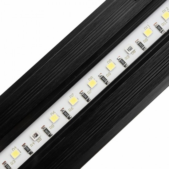 2.5W 18cm Adjustable 2835 LED Aquarium Fish Tank Super Slim Light Lamp Black