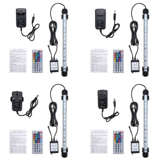 28CM 4.5W SMD5050 RGB LED Aquarium Fish Tank Light Color Changing Bar Submersible Lamp + 44Keys Remote Control