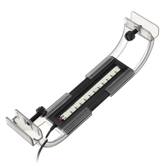 2W 13cm Adjustable 2835 LED Aquarium Fish Tank Super Slim Light Lamp Black