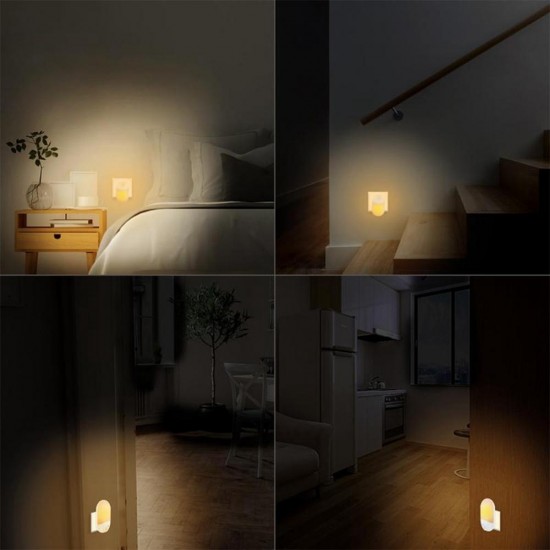 2pcs 0.7W Light Sensor & PIR Motion LED Night Wall Lamp For Baby Kid Bedroom AC100-240V