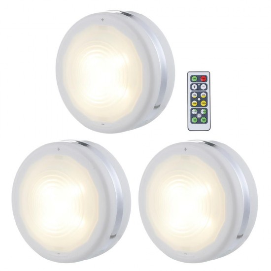 3 Pcs 4000K LED Puck Light Chen Under Cabinet Light Counter Closet 3 Pcs 4000K LED Puck Light Chen Under Cabinet Light Counter Closet