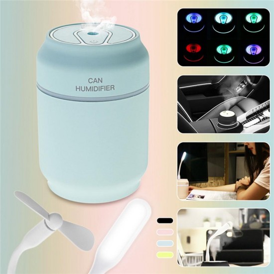 3 in 1 Mini USB Humidifier Air Mist LED RGB Night Light Fan Air Diffuser 3 in 1 Mini USB Humidifier Air Mist LED RGB Night Light Fan Air Diffuser