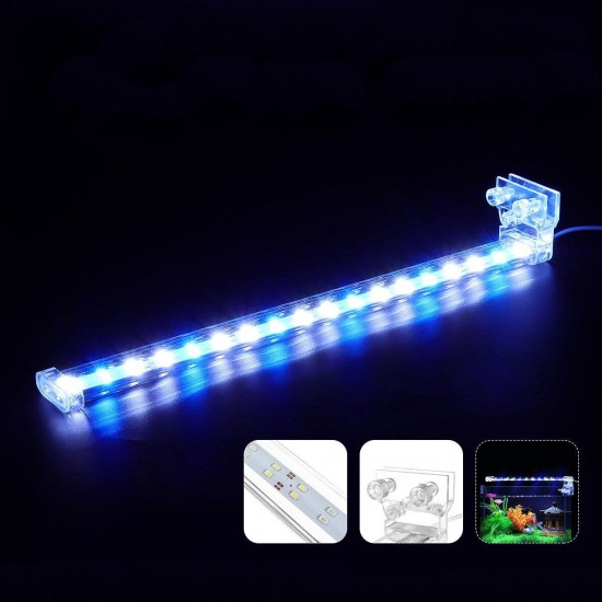 3/6/9/12W LED Aquarium Clip Light Fish Tank Aquatic Plant Lamp Decor 110-240V